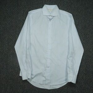 Suitsupply Shirt Mens Large 16.5 White Blue Striped Traveller Extra Slim Fit